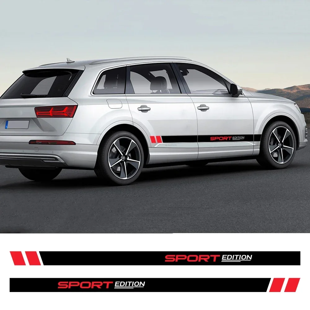 Car Side Door Sticker Sport Edition Trims Decals Exterior Accessories For Audi Q7 4M 4L Quattro S Line 2020 2007 2018 2016 2017