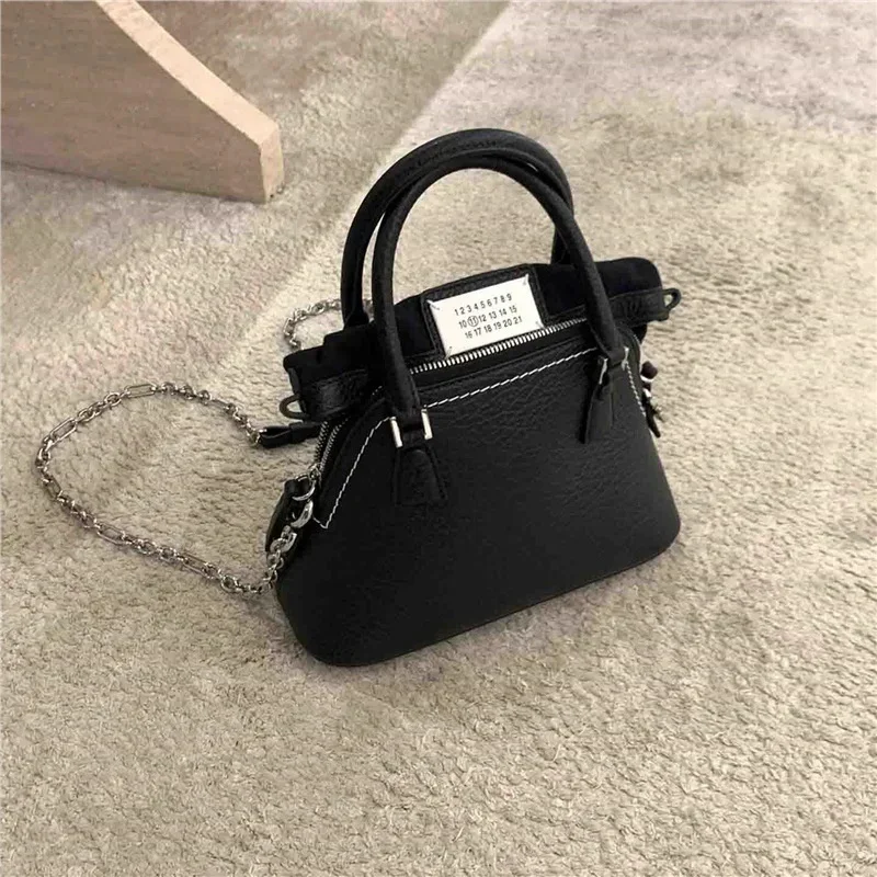 Masgiolas Trendy Top Handle Bag Women Vintage Genuine Cow Leather Crossbody Shoulder Bag Niche Versatile Handbag New Shell Bags