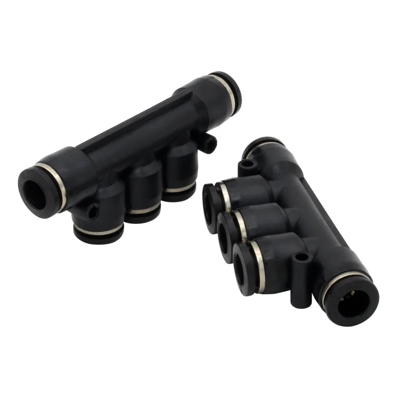 10Pcs PK4 PK6 PK8 PK10 PK12mm Pneumatic 5-Way Connector Quick Fitting Pneumatic Connector Push In Fit