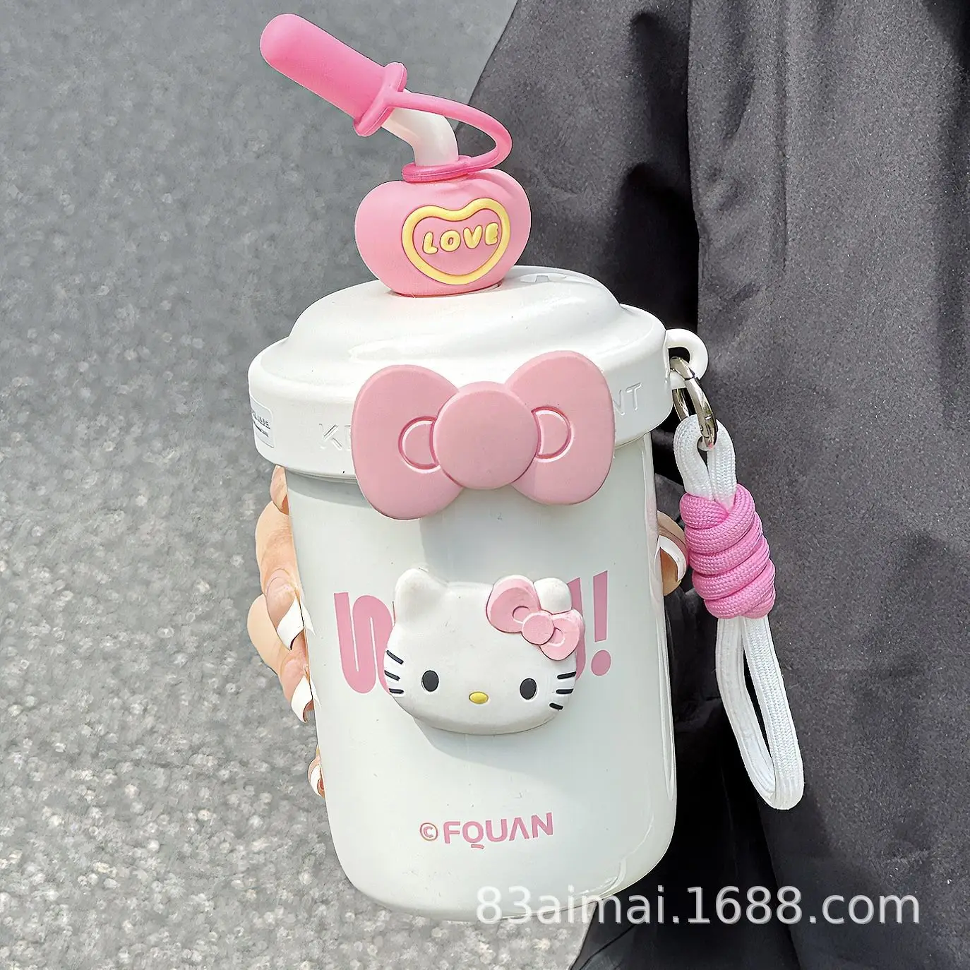 New Kawaii Sanrioed New Stainless Steel Straw Insulated Cup Cute Cartoon Hello Kittyed 520ml Portable Coffee Cup Holiday Gift