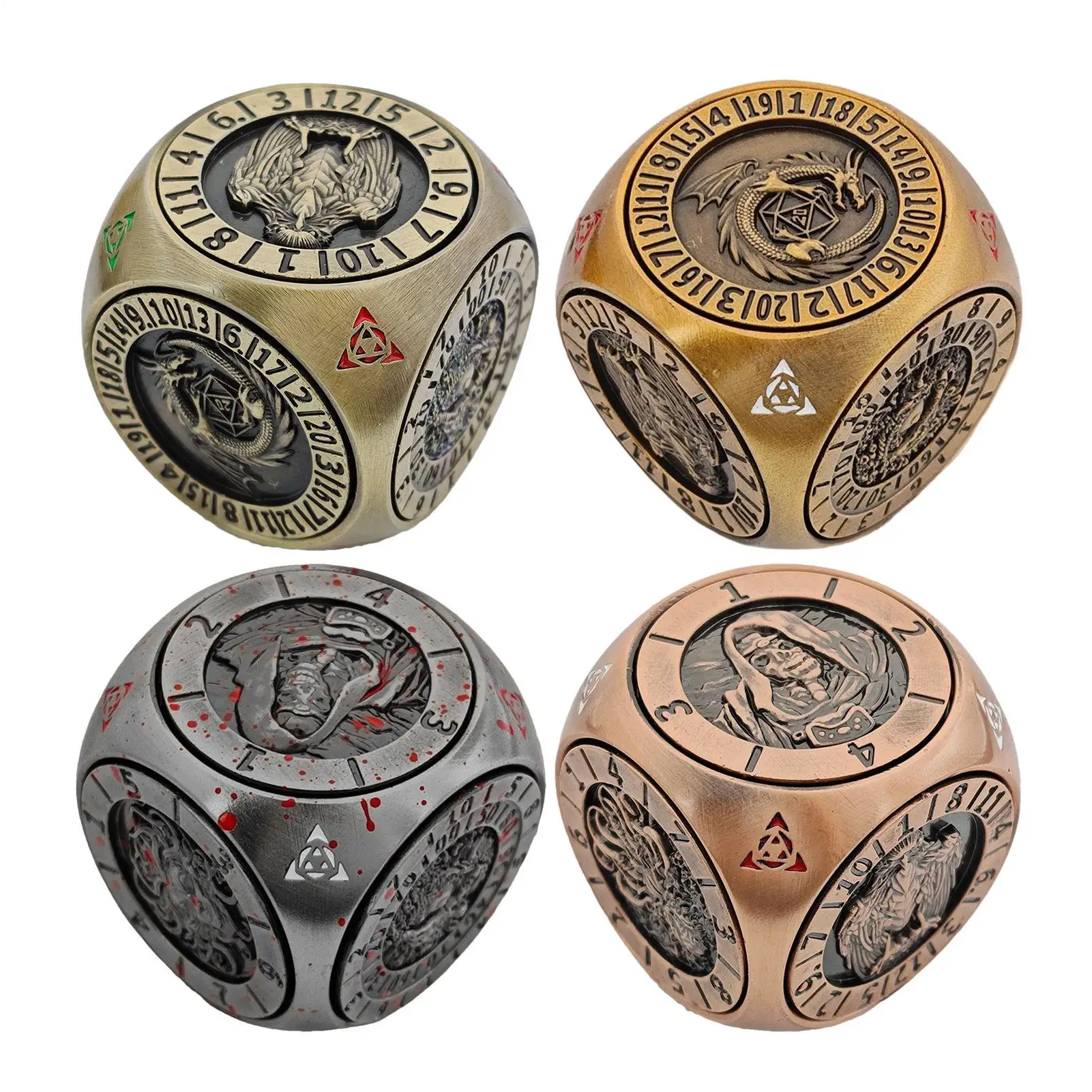 

Spinner Dice 6-Sided Metal Table Games Spinner Dice With Magnetic Box Portable Gathering Supplies For Competition Entertainment