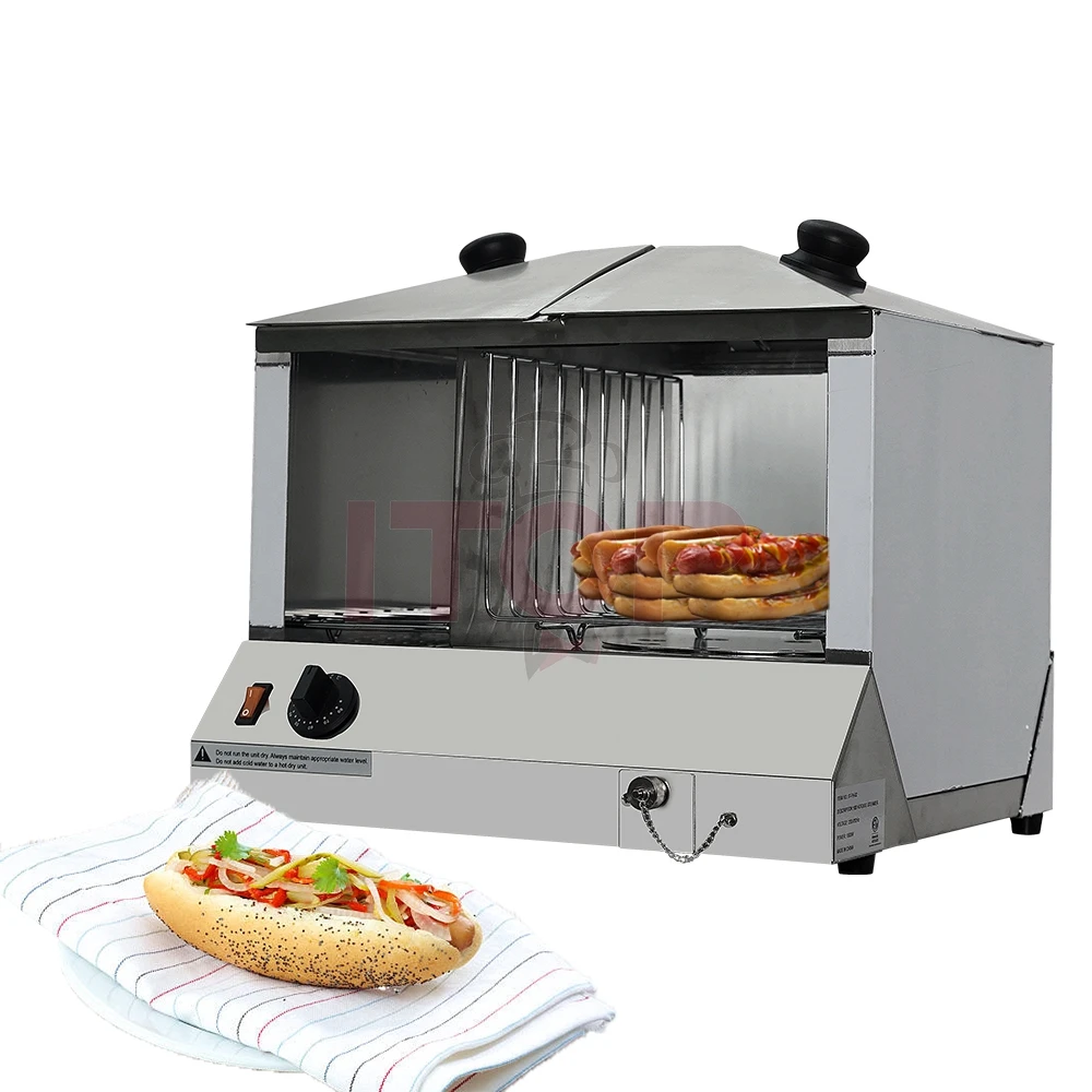 Hot Dog Maker Cilinder Glazen Worst Stoomboot Broodverwarmer Keukenmachine Professionele vervaardiging Hog Dog Grill