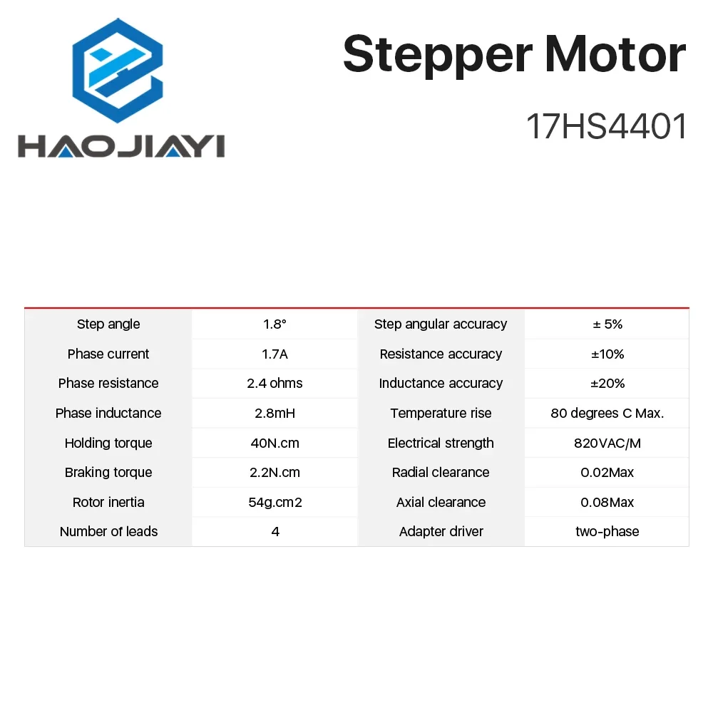 1 pcs 4-lead Nema17 Stepper Motor 42 Nema 17 42BYGH (17HS4401) 40mm 1.7A 3D printer motor and CNC XYZ