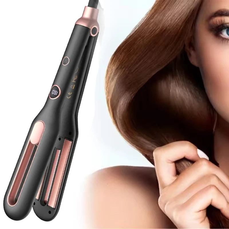 

Portable 2 In 1 Flat Iron Hair Straightener Heat up Home Use Electric Hair Straightener Hair Styling Tools