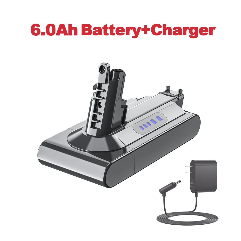 Powtree 6,0 Ah/8,0 Ah Akku für Dyson V10 Absolute Animal V10 SV27 Total Clean Staubsauger 25,2 V für DYSON SV12 V10 Akku