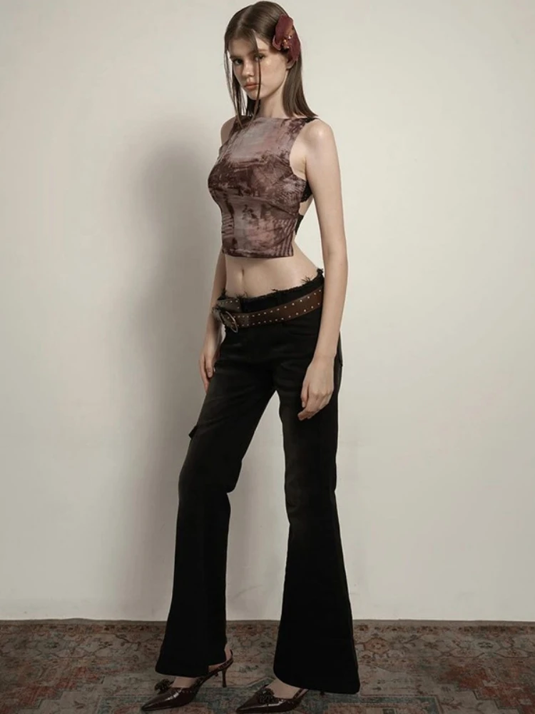 Sleeveless Halter Top Y2k Accessories Streetwear Sexy Tank Top Backless Women Edgy Clothes Lace Camison Verano Ropa De Mujer