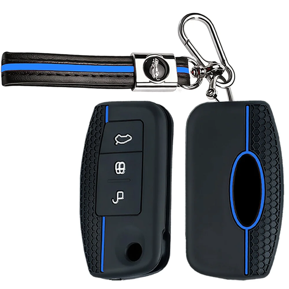 Keychain car key case cover key holder for Ford Focus mk2 C Max S-MAX EcoSport Fusion Fiesta Mk7 Cowgar Mondeo 2 Mustang Mach