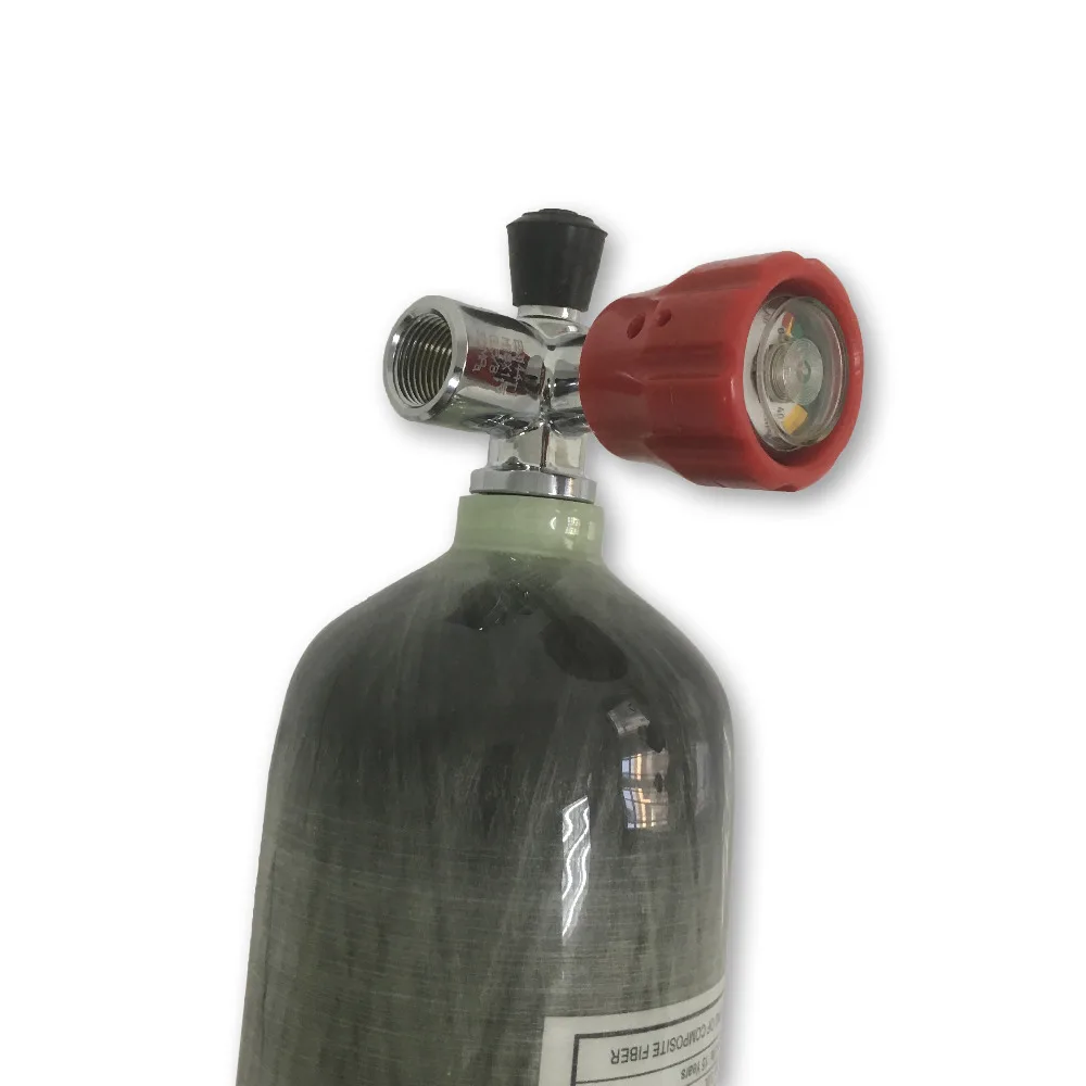 Acecare – réservoir d'air en Fiber de carbone 3l CE 4500Psi, bouteille de gaz avec Valve rouge, ballon avec cylindre d'air comprimé pour la plongée