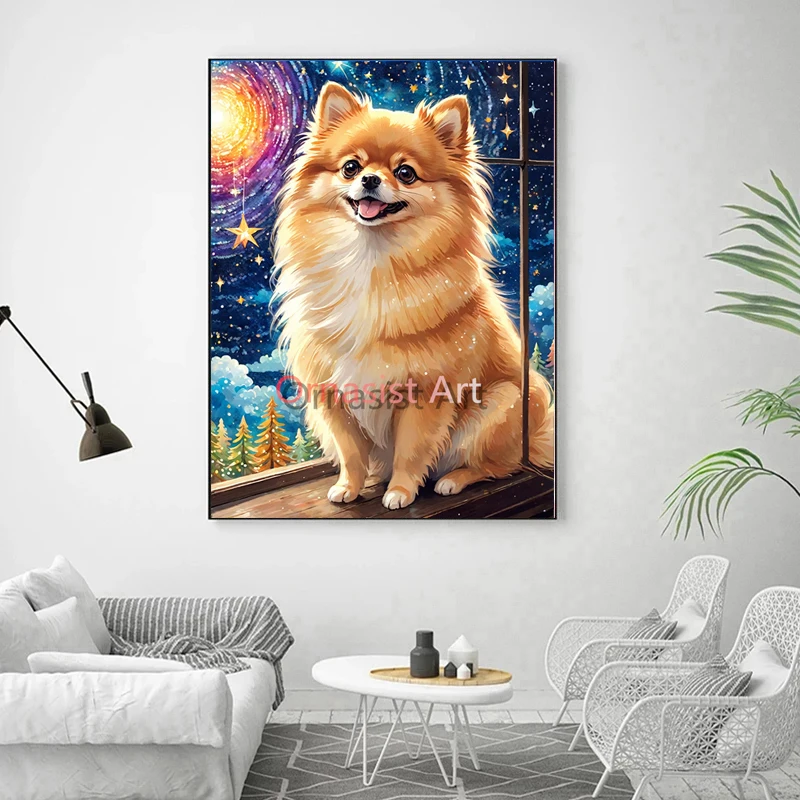 Animal AB Fairy Dust Diamond Painting Set Star Sky Dog Full Crystal Embroidery Cat Mosaic Cross Stitch Handmade Gift Home Decor