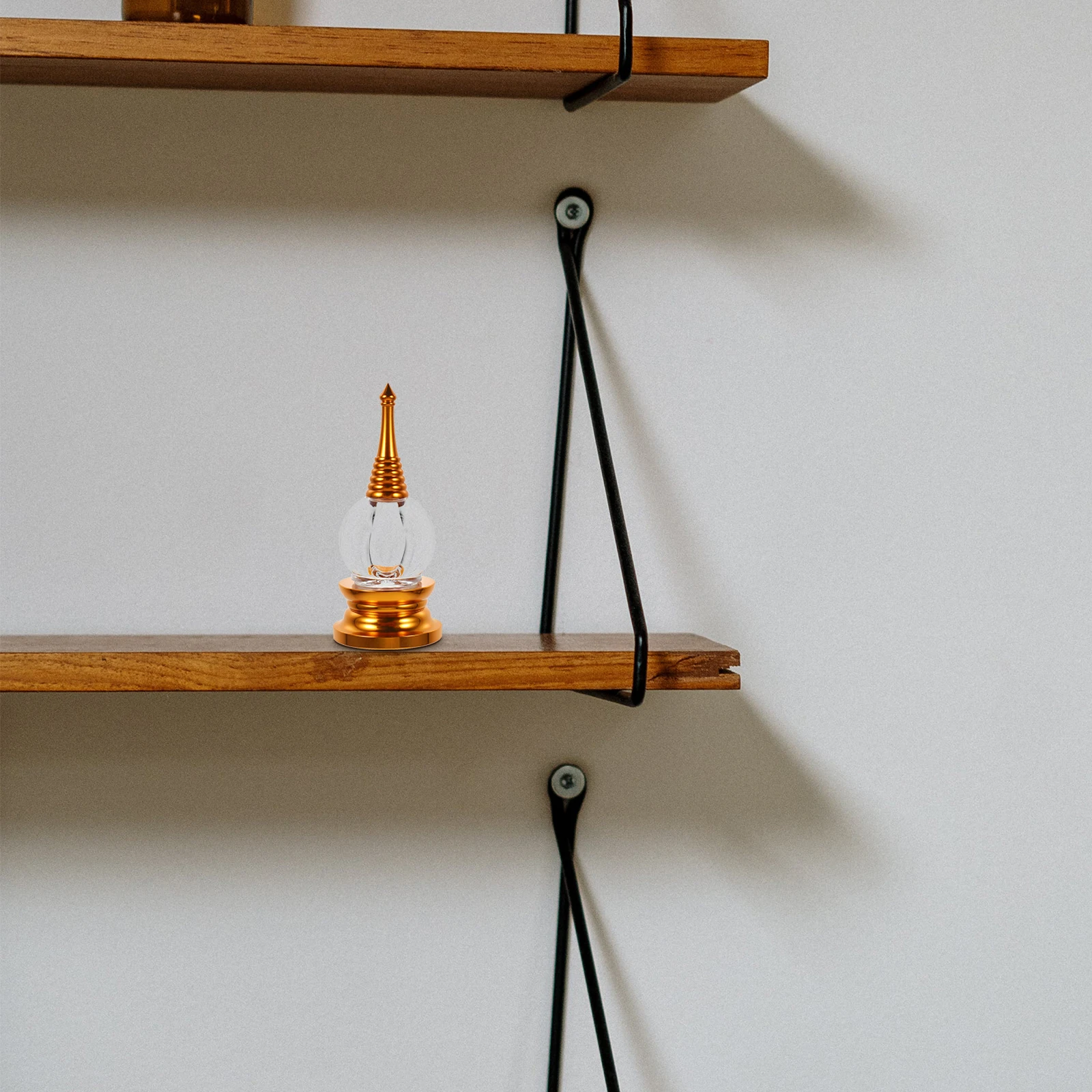 

1pcs Pagoda Statue Decor Alloy Crystal Indoor Home Office Ornament Meditation Decoration East Asian Cultural Gift Small