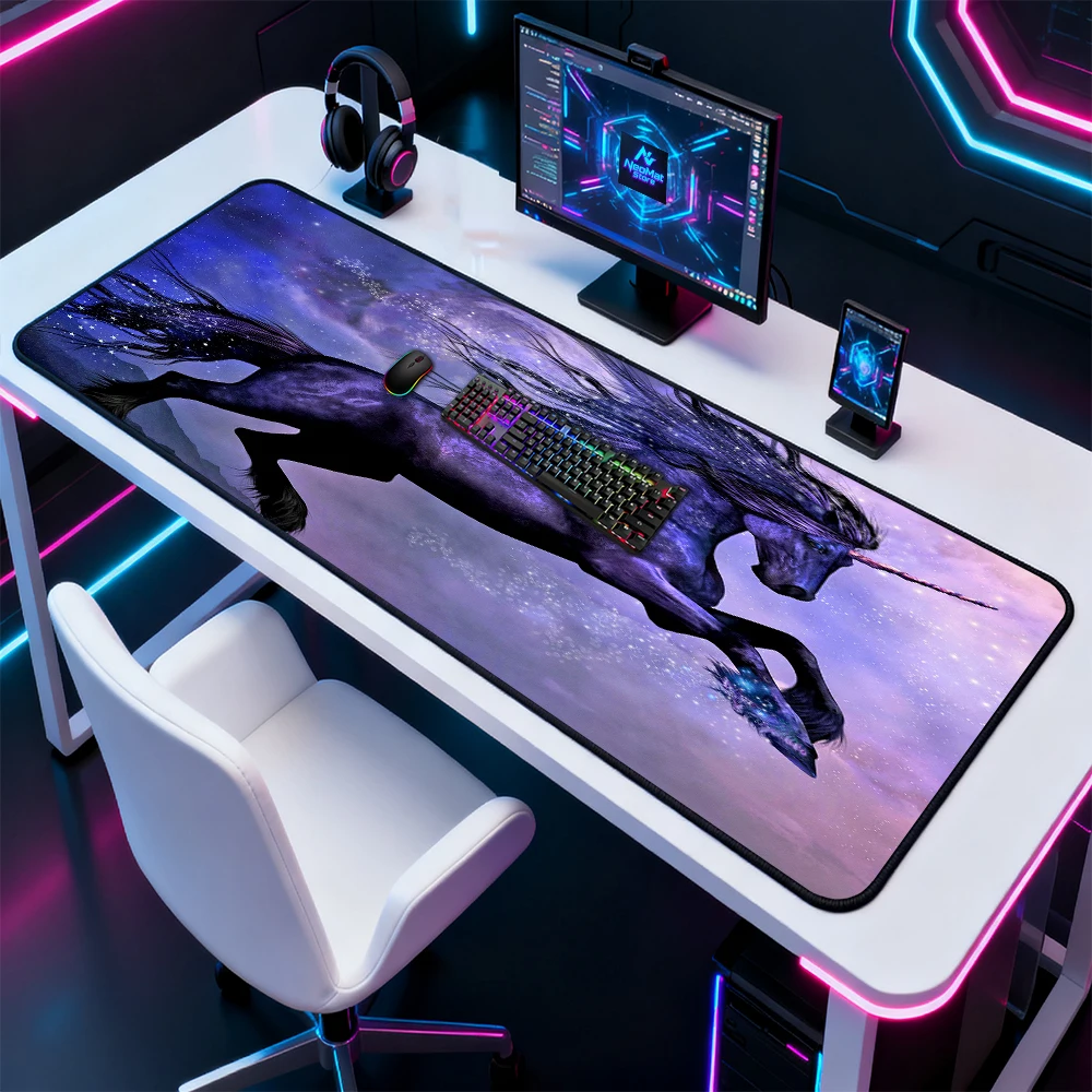 Purple Mouse Pad Xxl Galaxy Unicorn Desk Pad Lilac Office Mat Gaming Carpet 120x60 Pc Accessories Keyboard Pads Giant Deskpad
