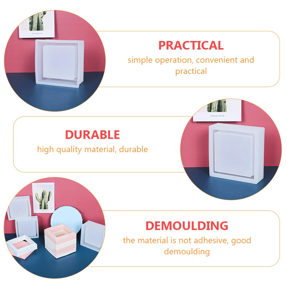 1 مجموعة قوالب السيليكون كريستال الايبوكسي صندوق تخزين صنع DIY بها بنفسك لوازم الحرفية دائم مرونة عالية شفافة لتقوم بها بنفسك صندوق تخزين #1