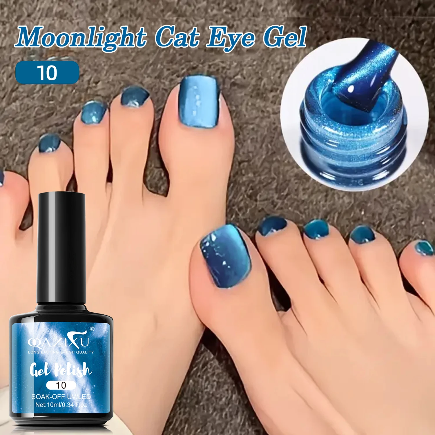 مجموعة طلاء أظافر جل مكونة من 6 قطع، مجموعة أدوات طلاء أظافر جل بلون شعبي للبحر الأزرق، طلاء جل بالأشعة فوق البنفسجية لصالونات الأظافر المنزلية DIY