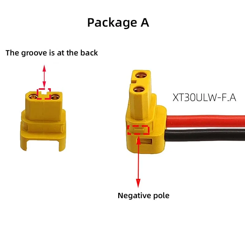 XT30ULW-F elbow 90-degree banana plug left and right outlet drone lithium battery charging connection cable