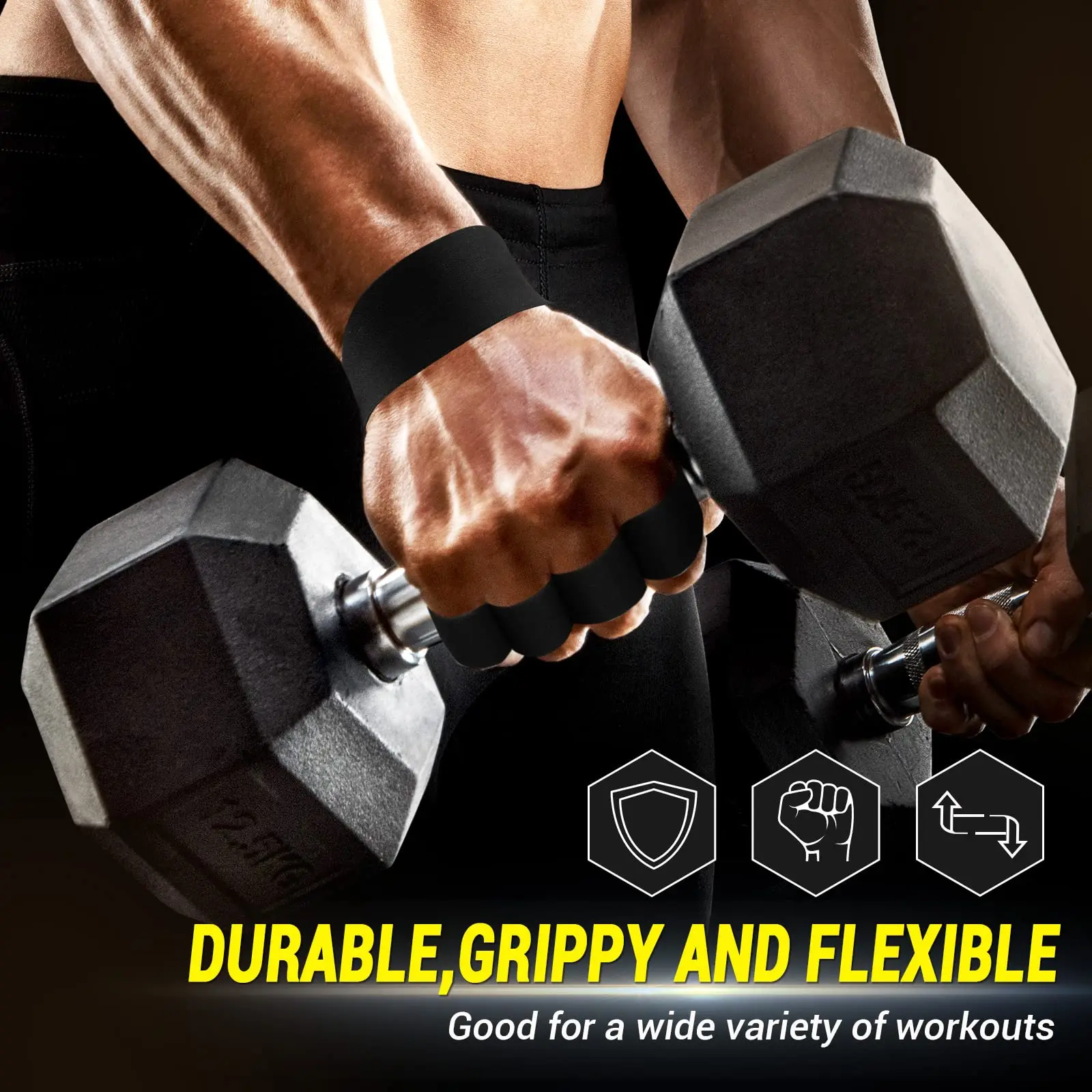 Leather Gym Weight Lifting Gloves with Padded Palm Grip Exercise Workout Gloves for Men Women Weightlifting Pull Ups Training