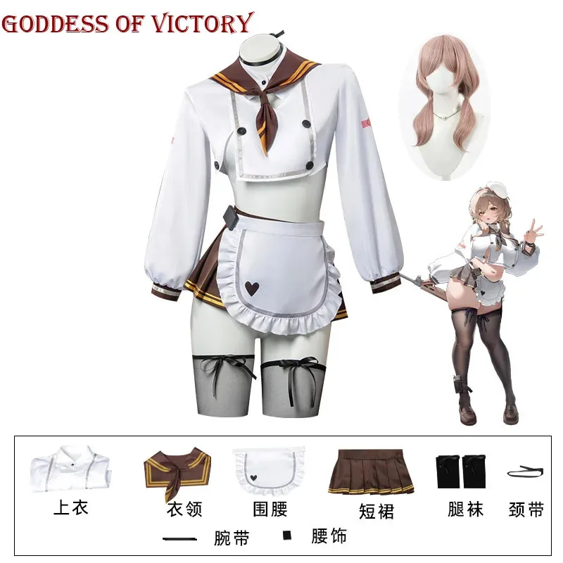 

Sexy Nikke: The Goddess of Victory Nikke Bready Cosplay Costume Wig Mister Valentine's Day Maid Dress Female Halloween Costumes