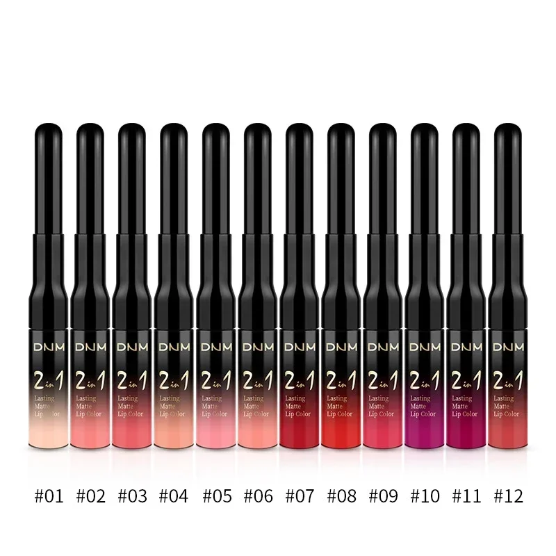 2021 Hot Sale Sexy Women 20 color multi-function double head durable waterproof nude color makeup lipstick, red lip pencil.