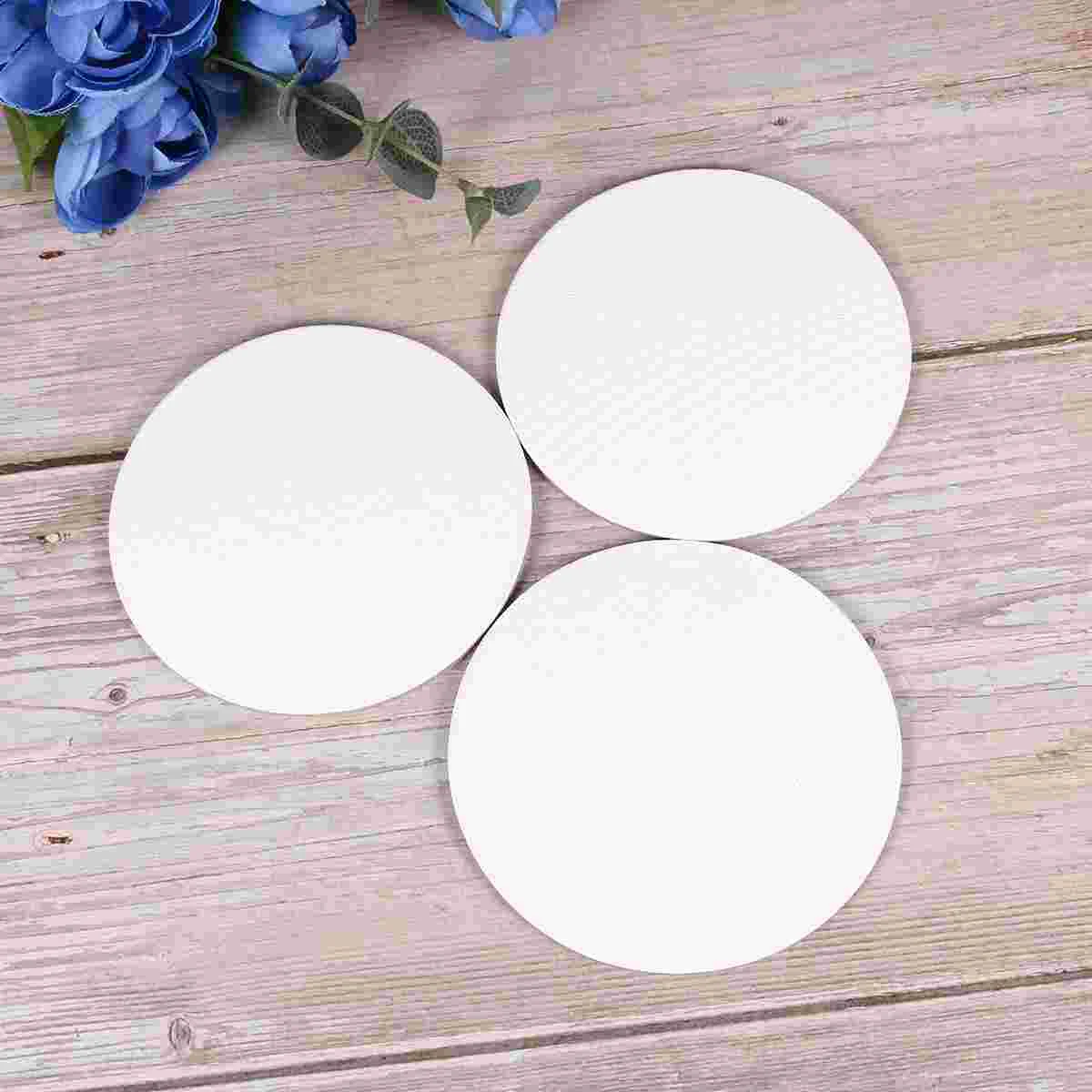 8PCS 10CM Round Canvas Drawing Board Premium Painting Board Artist Round Shape Canvas Board Oil Paint Canvas Sketchpad (Whit