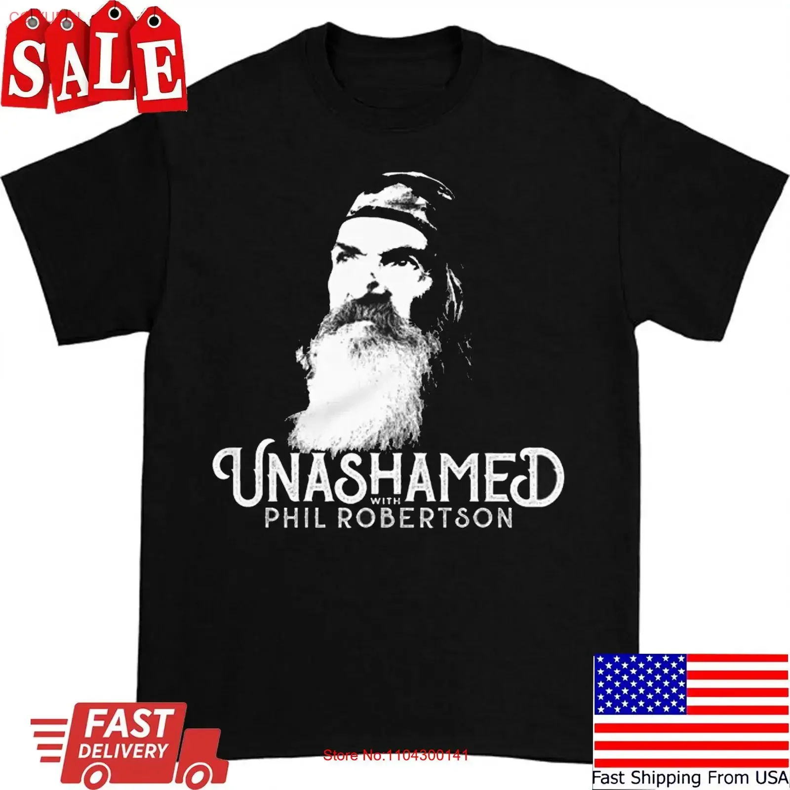 Unashamed With Phil Robertson T Shirt Black  vintage Washed Stretched homme Slightly Top For Everyday Wear Stylish Versatile