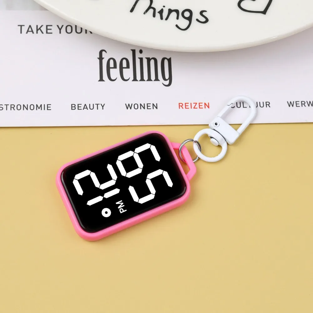 

Квадратный светодиодный брелок для часов, подвесной стиль, электронный механизм, электронные подвесные часы, светодиодный дисплей, светящиеся карманные часы