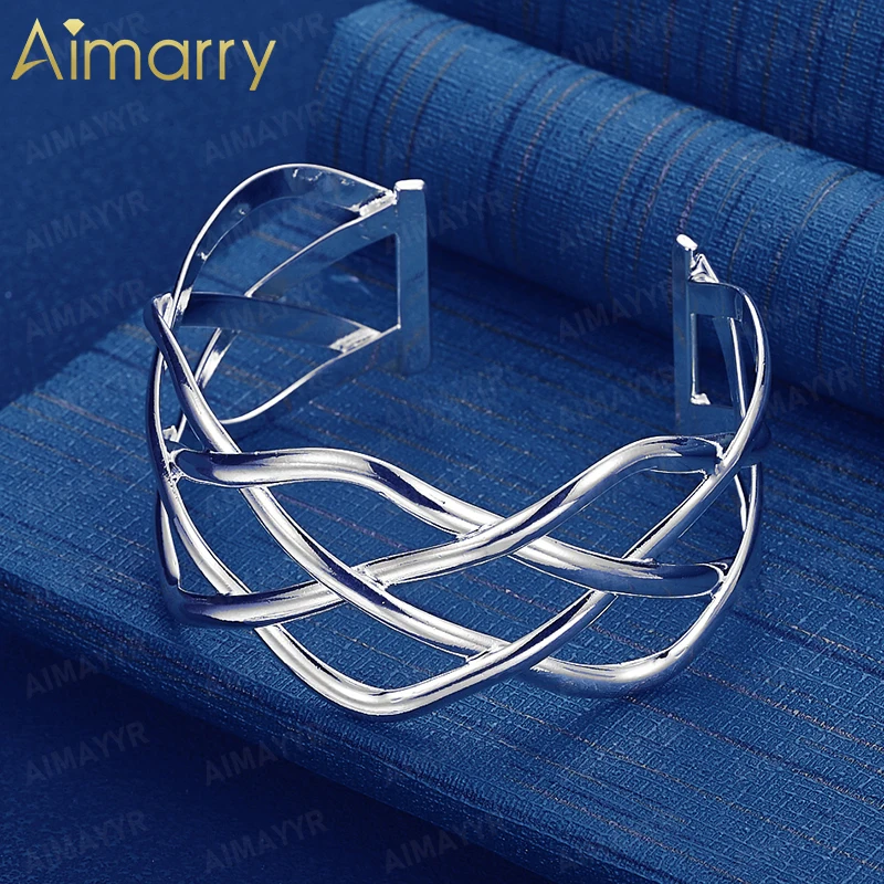 925 Sterling Silver Multi-layer Interwoven Twisted Pattern Bracelet for Women's Banquets High-quality and Fashion Jewelry