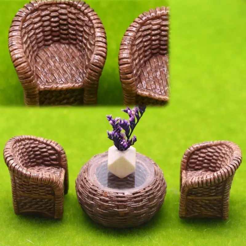 

A5YC Dollhouses Миниатюрная смоляная мебельная набор сплетения