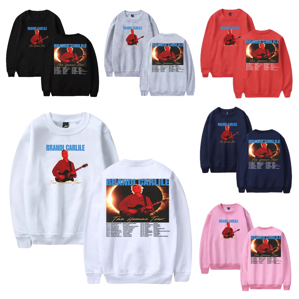

Brandi Carlile The Human Tour 2026 Crewneck Long Sleeve Streetwear Men Women Pullover Sweatshirts