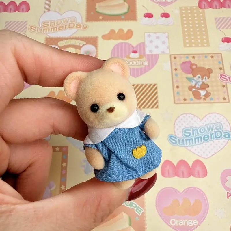 Sylvanian Families lindo juego de cocina juguetes para niñas figuras de Ternurines Anime Calico Critters figura de bebé pequeño juguete para niña 3