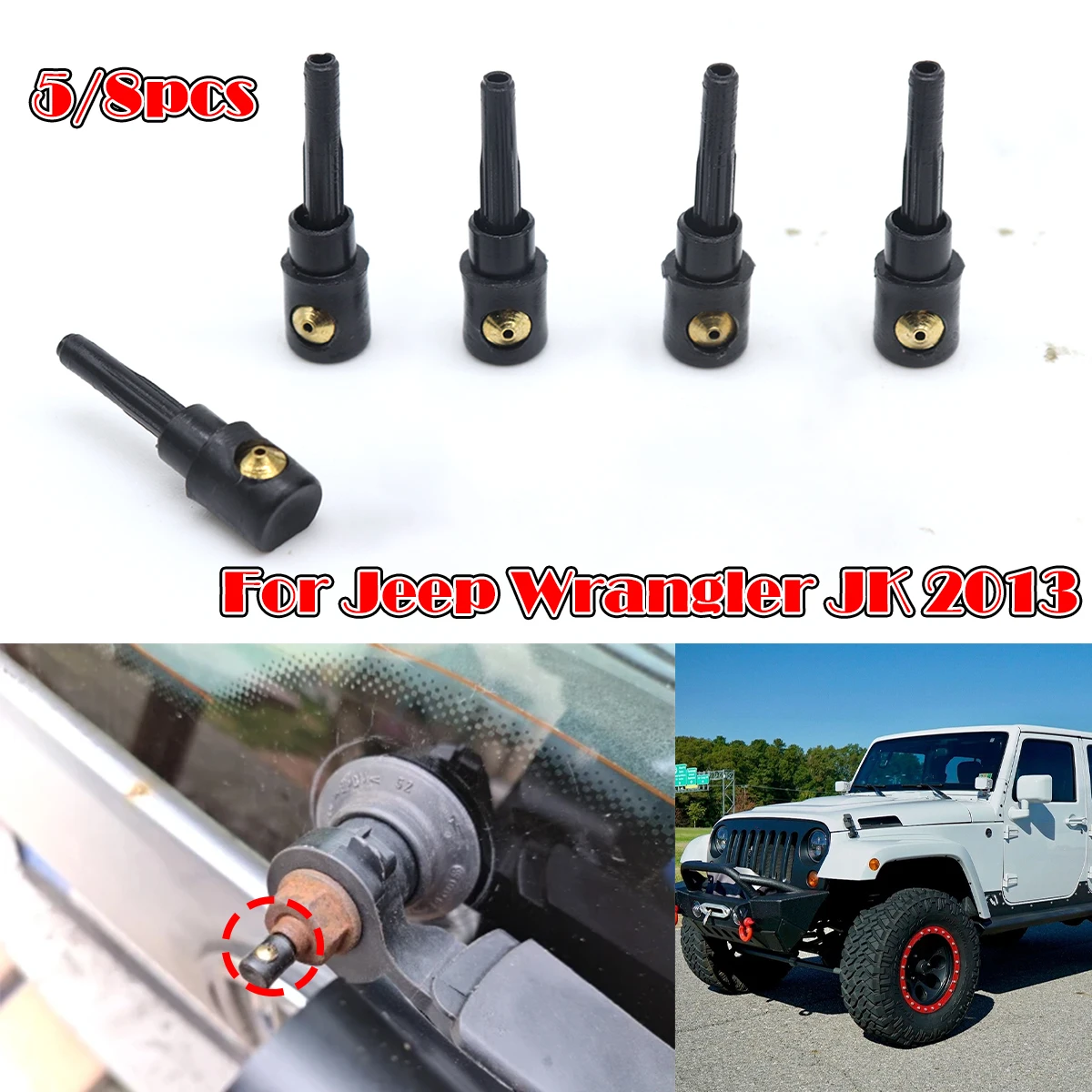 

5/8PC For Jeep Wrangler JK Mercedes Benz A Class W169 Rear Wiper Washer Jet Nozzle Windscreen Window Spray Cover Rocker Spare