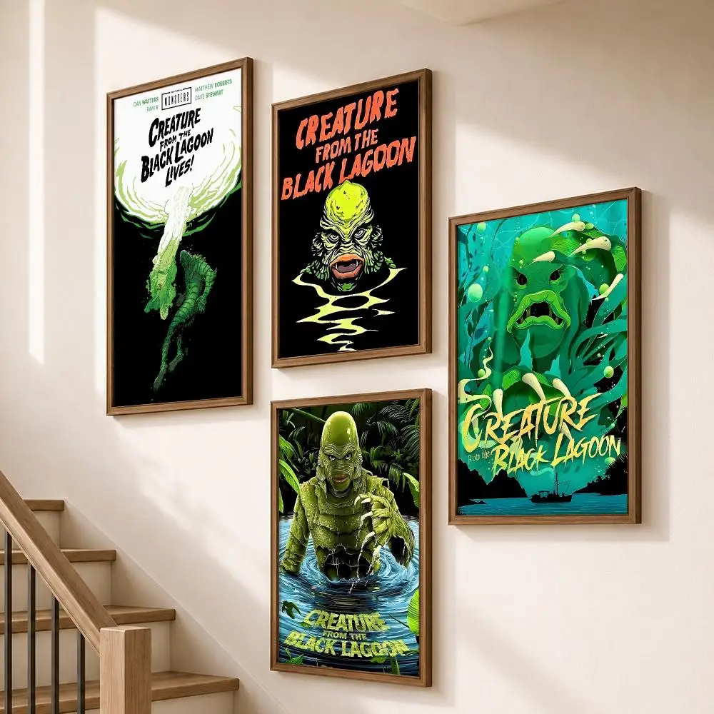Movie Creature From The Black Lagoon Poster HD Self Adhesive Wall Decor for Bedroom Dorm Room Office Gaming Room Gift