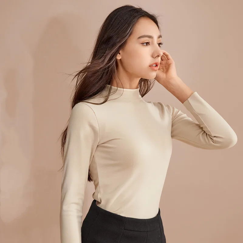 

MRMT 2024 Brand Half High Collar Cationic De Velvet Thermal Underwear Women's Slim And Plush Can Be Worn Outside Women's Bottoms