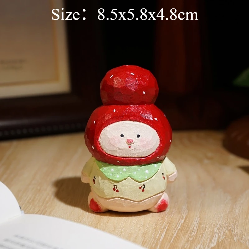 Cute Sugar Gourd String Handmade Wood Carving Ornaments Healing Doll Desktop Decoration For Office Computer Desk Home Decor Gift