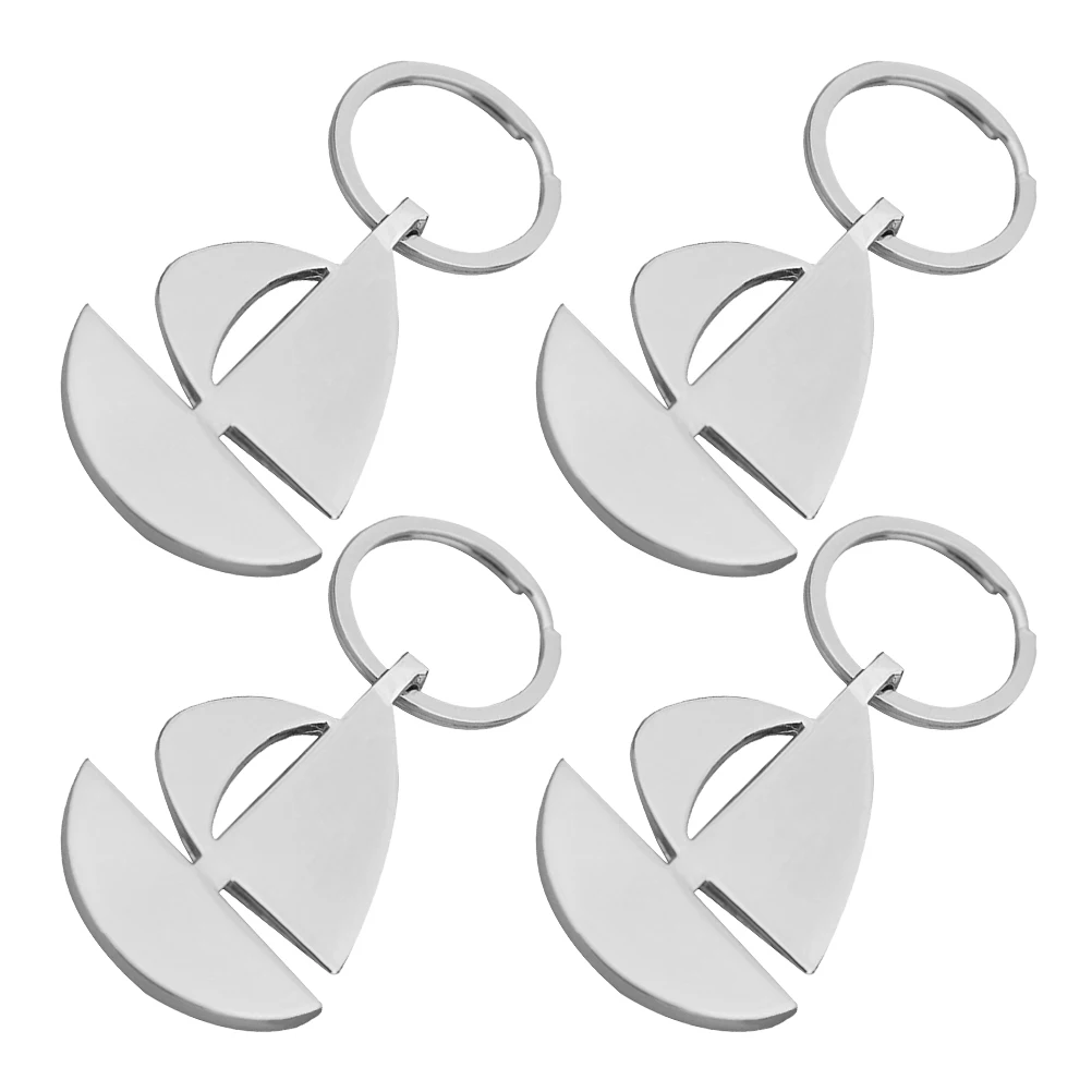 

4pcs Sailboat Keychains Creative Nautical Design Zinc Alloy Durable Lightweight Portable Key Holder For Sailing Men Fashion