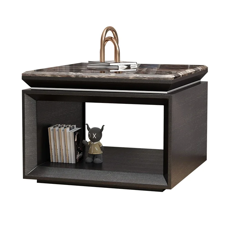 High End Marble Side Table, Living Room, Square Corner Table, Modern and Simple Household Size Villa Sofa, Side Cabinet Table