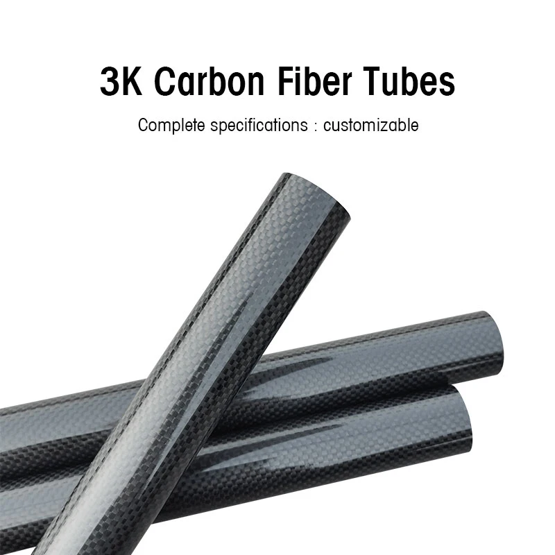 1PCS 1000mm High Strength 3K Carbon Fiber Tube Diameter 16mm 17mm 18mm 19mm 20mm 22mm Bright Surface Pure Carbon Tube