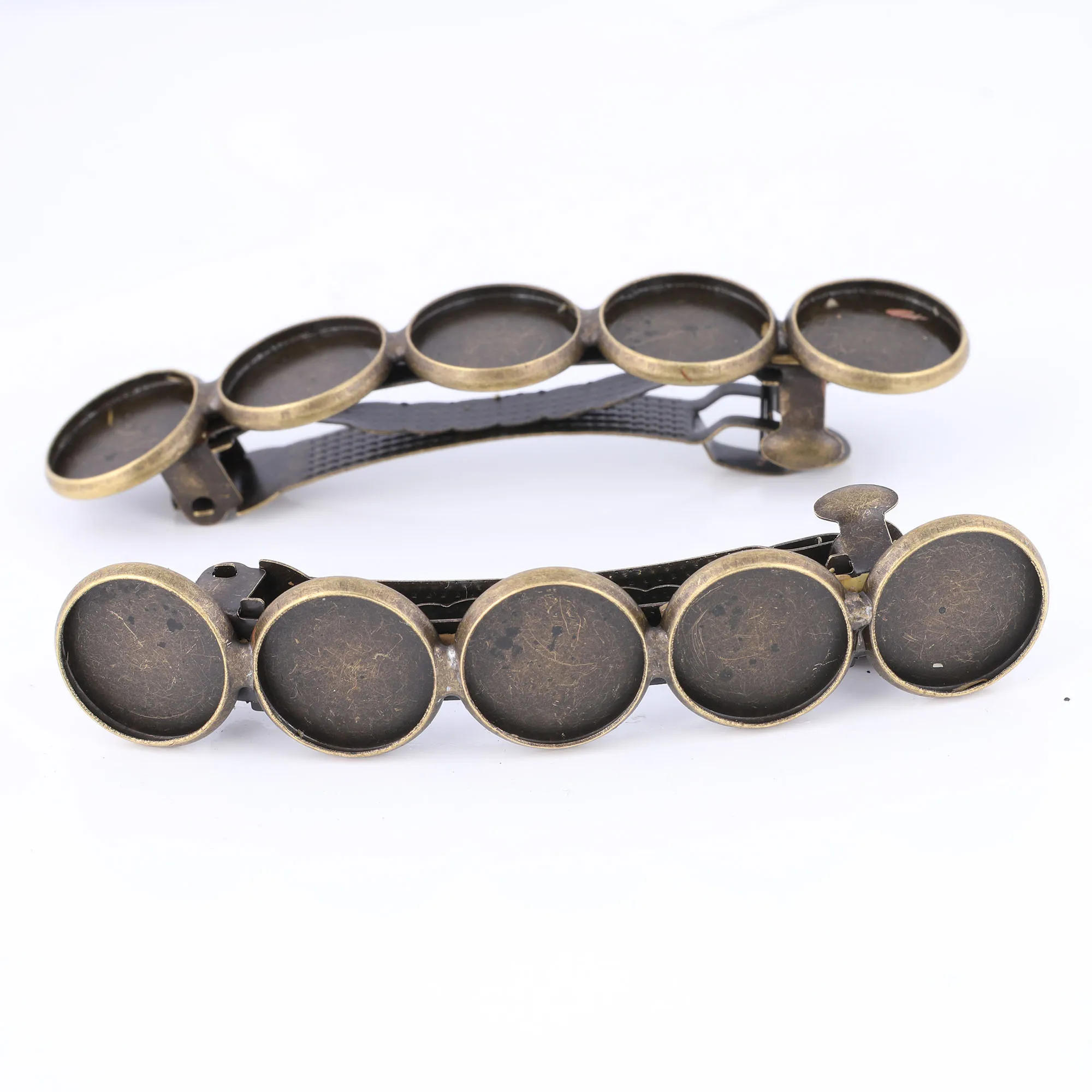 

5pcs antique bronze fit 12mm cabochon hair clip base setting trays diy hairpin hairclip bezel blanks for jewelry making