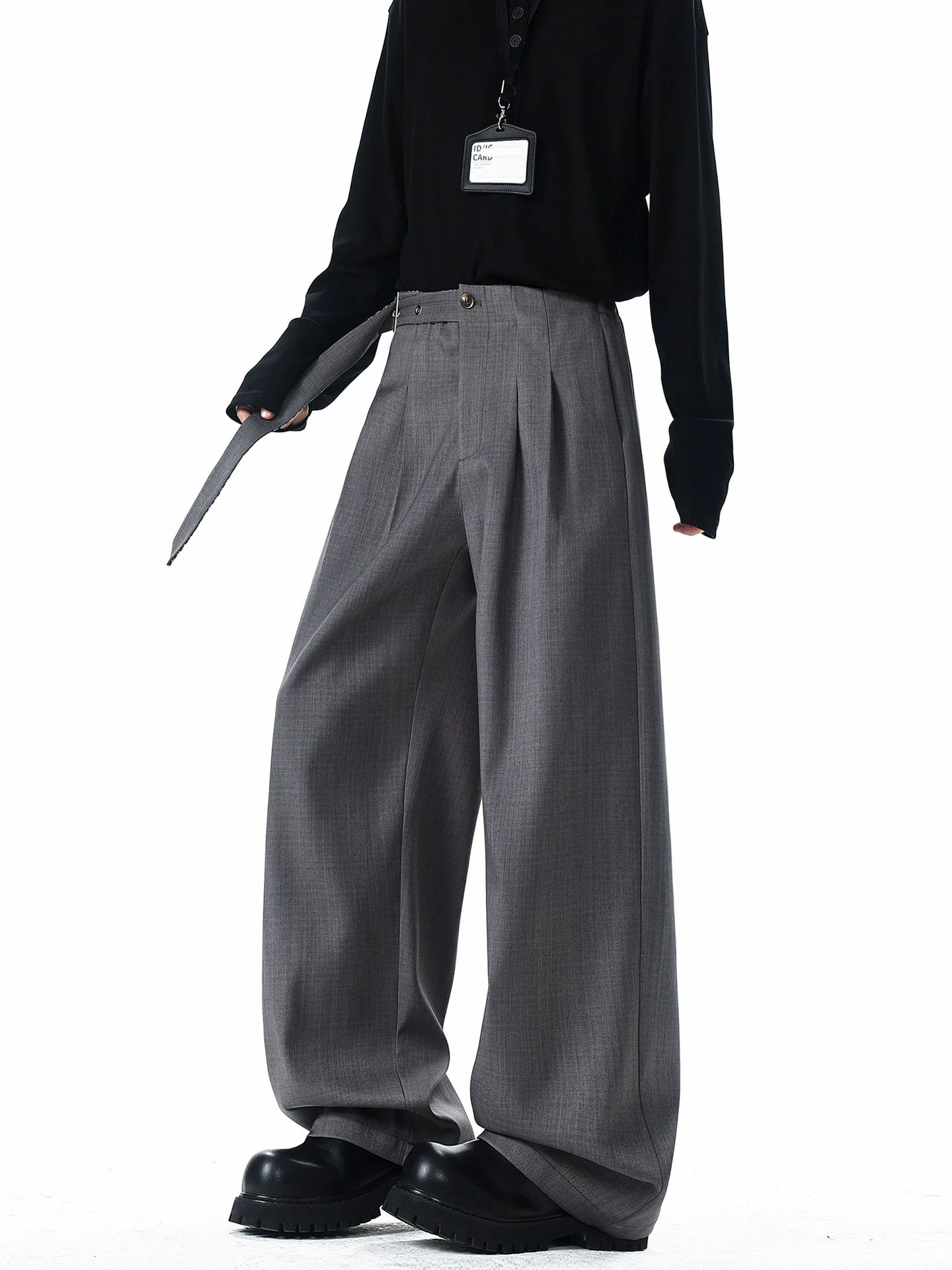 

Casual Wide Leg Loose Fit Straight Leg Pants Men Women Retro Style Pleated Drapey Comfortable Leisure Trousers for Youth