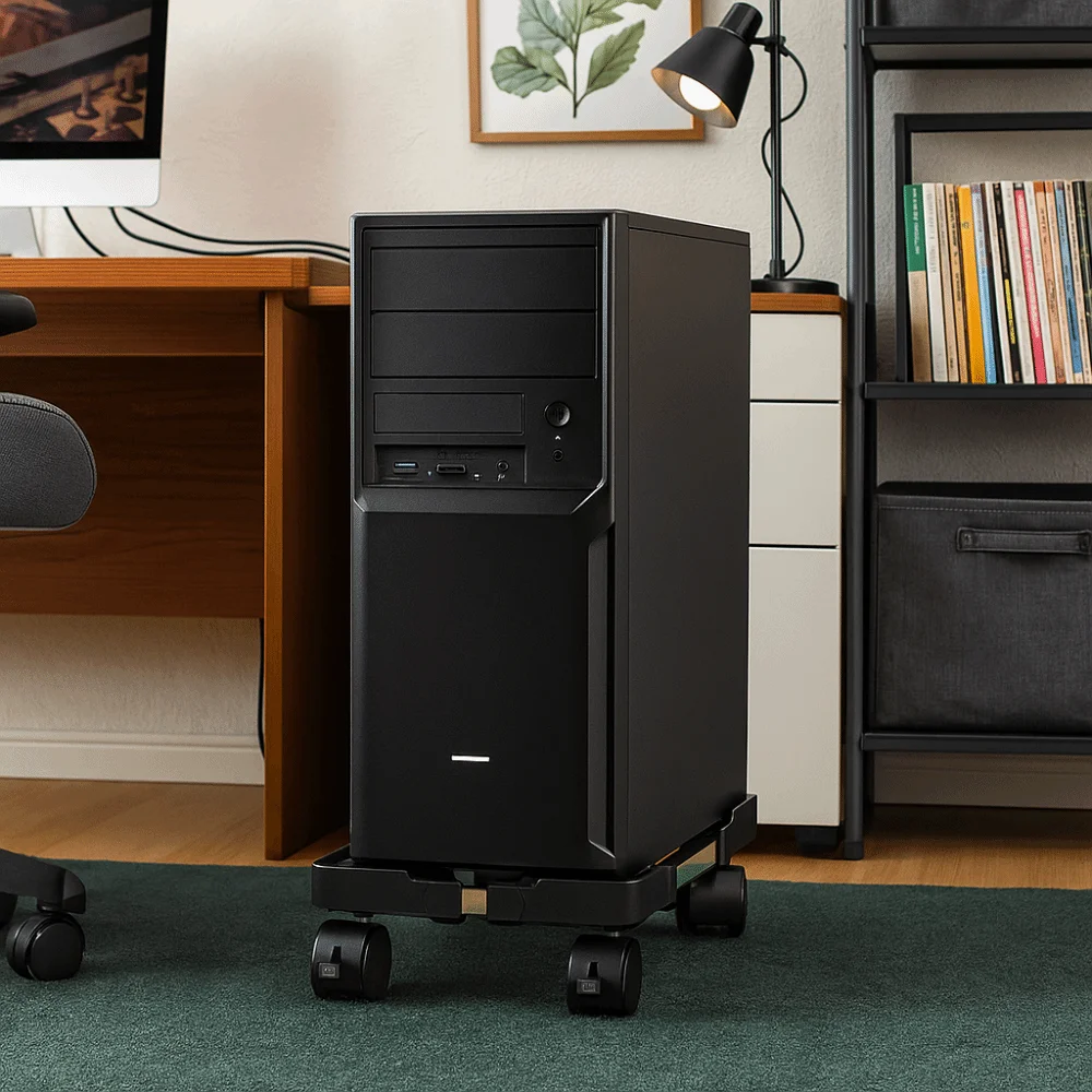 Adjustable Mobile CPU Stand Scalable Stable CPU Stand with Universal Wheels Computer Tower Stand PC Computer Cases
