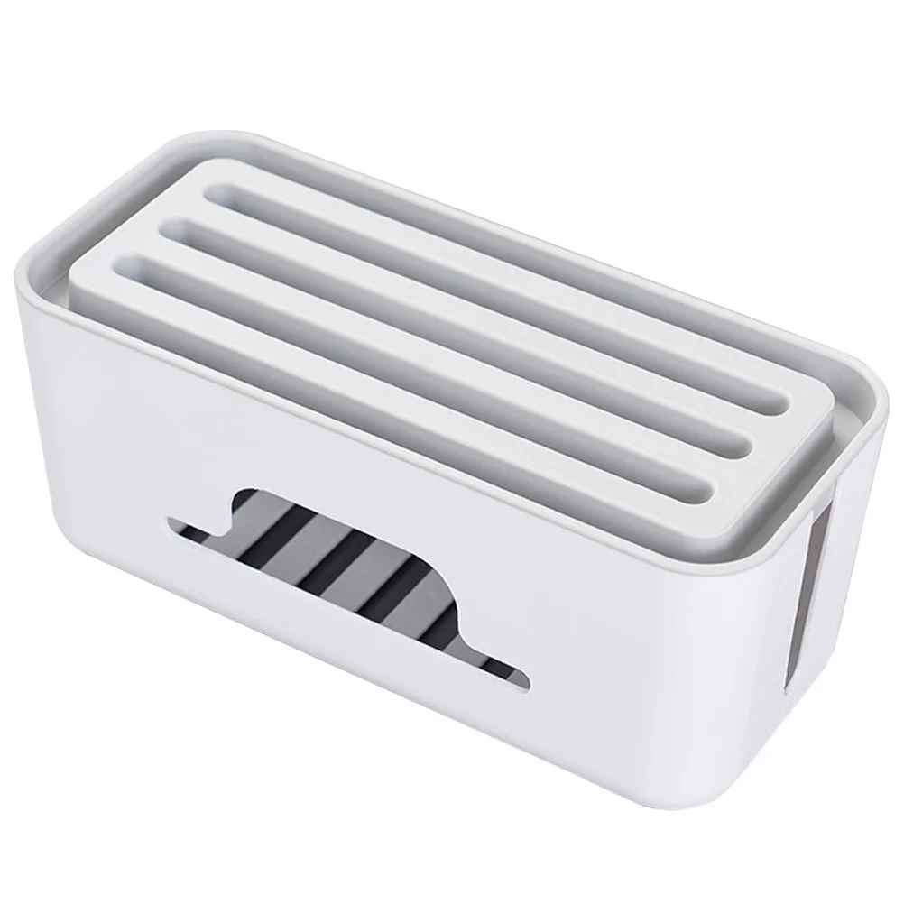 1 قطعة كابل التصحيح مجلس صندوق تخزين قسط ABS المواد منظم سطح المكتب افتتاح كبير تبديد الحرارة على الوجهين الطاقة