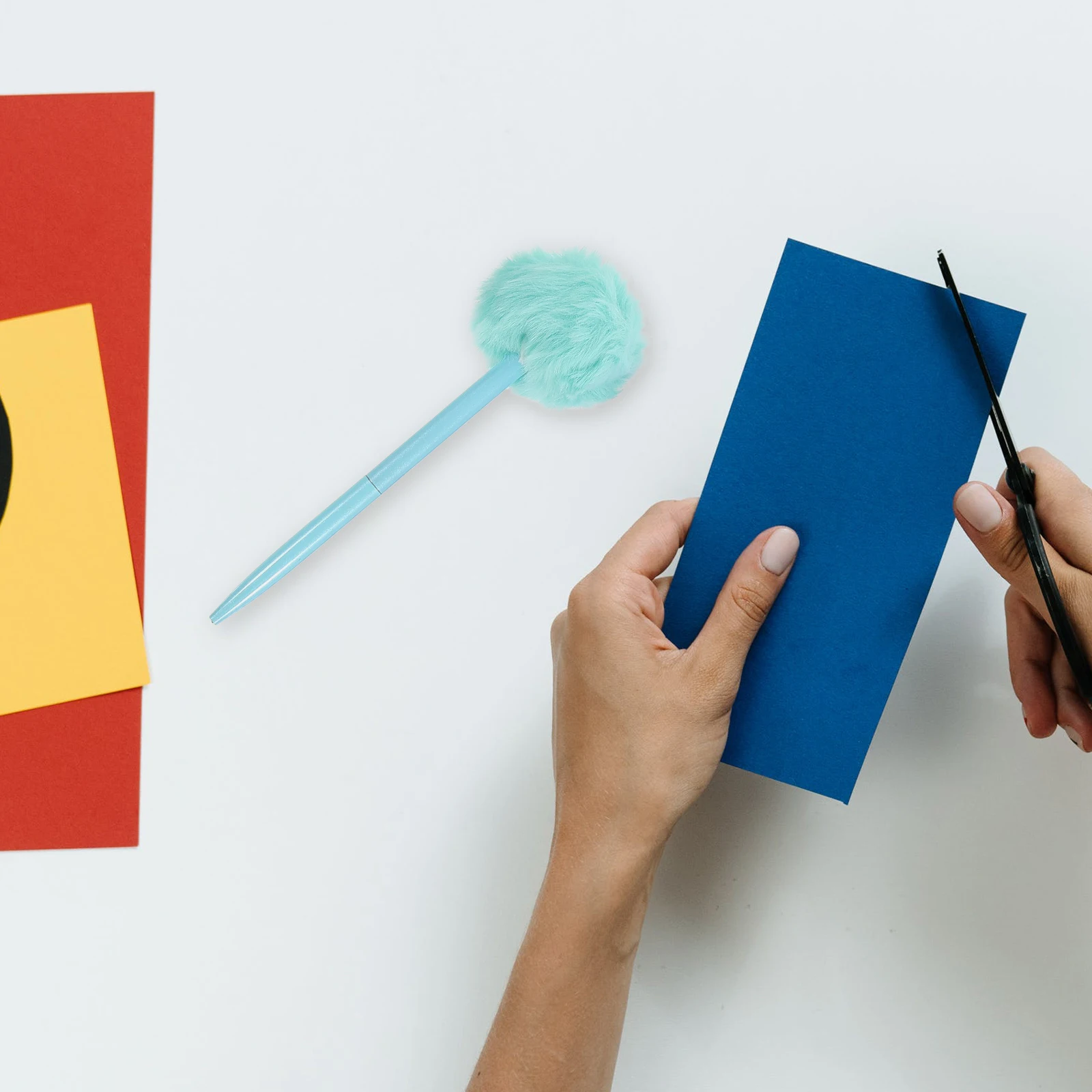 

5pcs Ball Pens Students Sign Ballpoint Cute Novelty Decorative Smooth Writing Experience Black White Light Blue