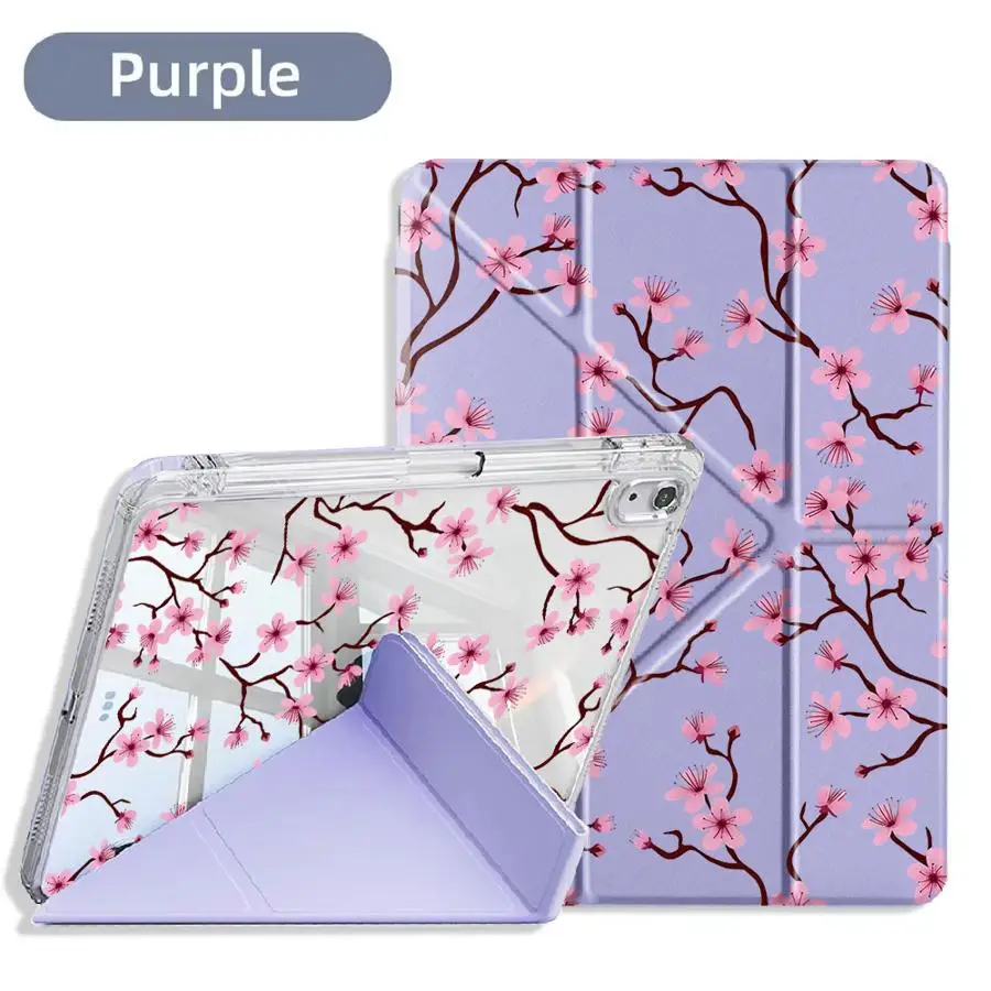 Tablet Case For iPad Pro 2025 Mini 6 7 Air 4 5 M3 M2 M4 11inch 11th 10th 9th 8th 7th 12.9inch Holder Cover Y-Fold Creative Peach