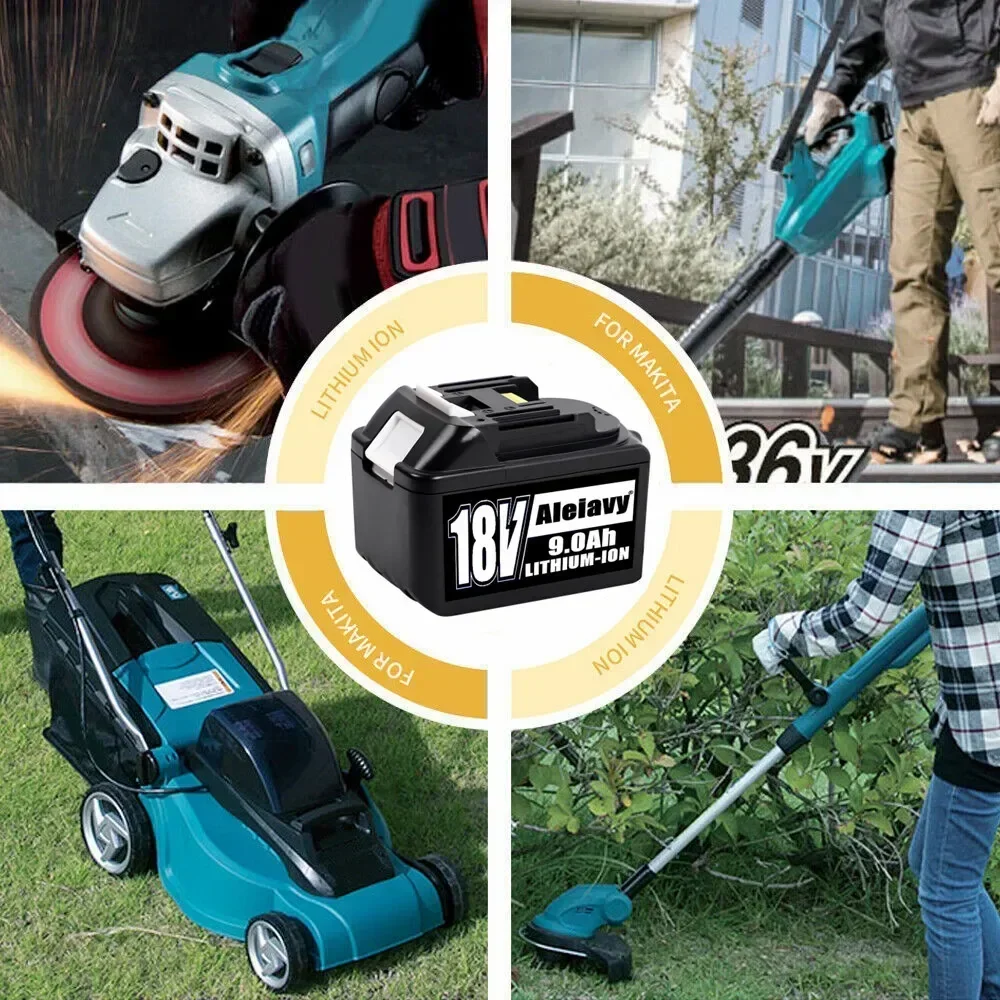 Batterie lithium-ion aste pour Makita, 18V, 9000mAh, BL1860B, BL1860B, BL1880, BL1830, BL1850, BL1860B, Cleaivy, 18650