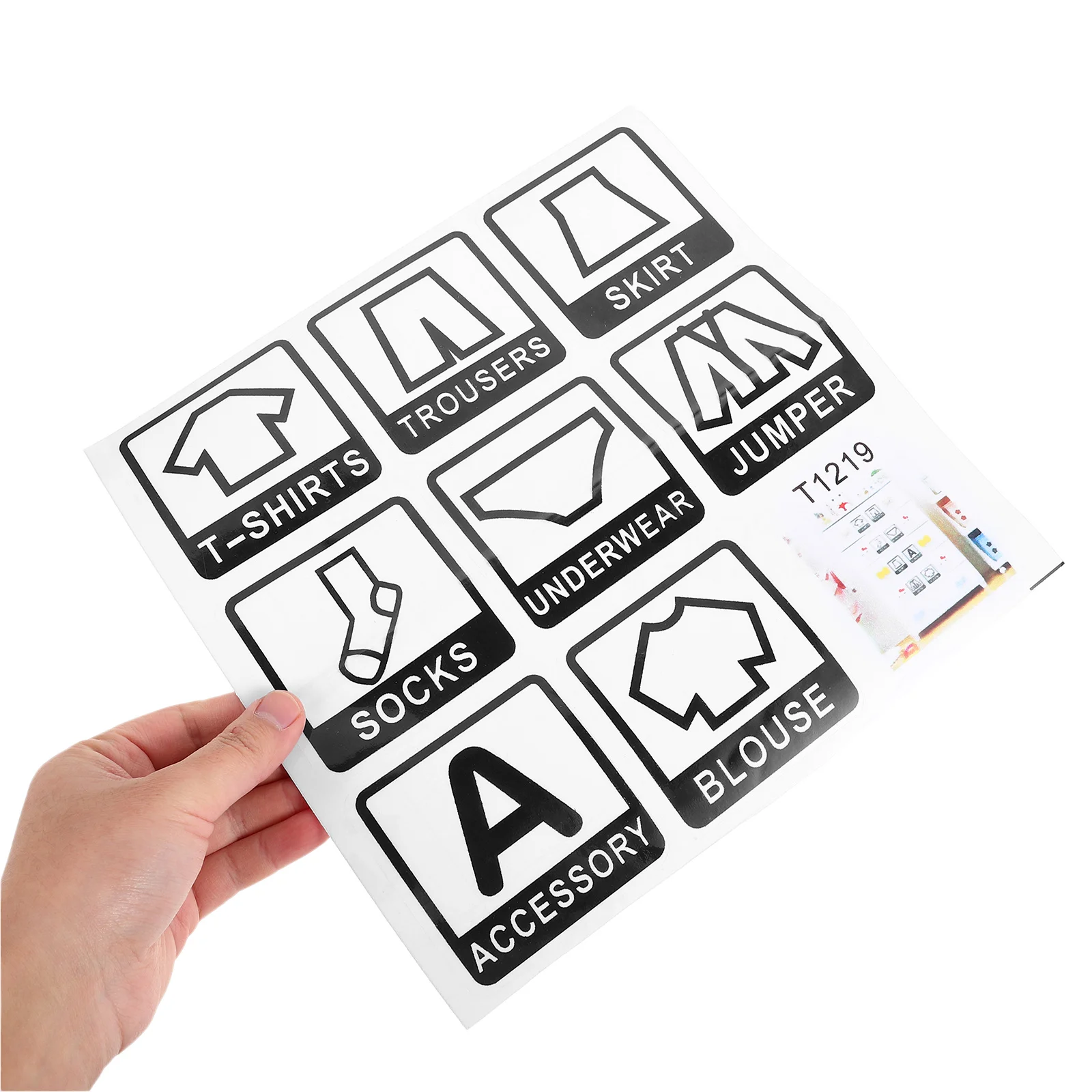 2 Peças de Etiquetas Adesivas Grandes para Roupas, Autoadesivas para Classificação de Roupas em Guarda-Roupas e Quartos