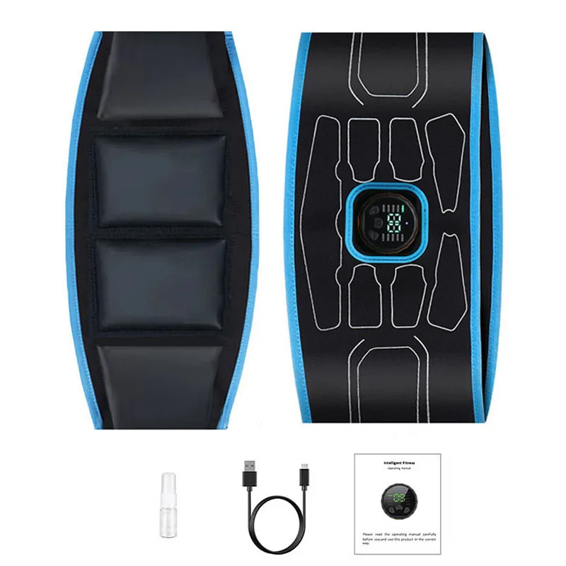 Waist Abdominal Massager Massage Belt Muscle Toner Abdominal Toning Belts USB Recharge Home Gym Fitness Massage Equiment