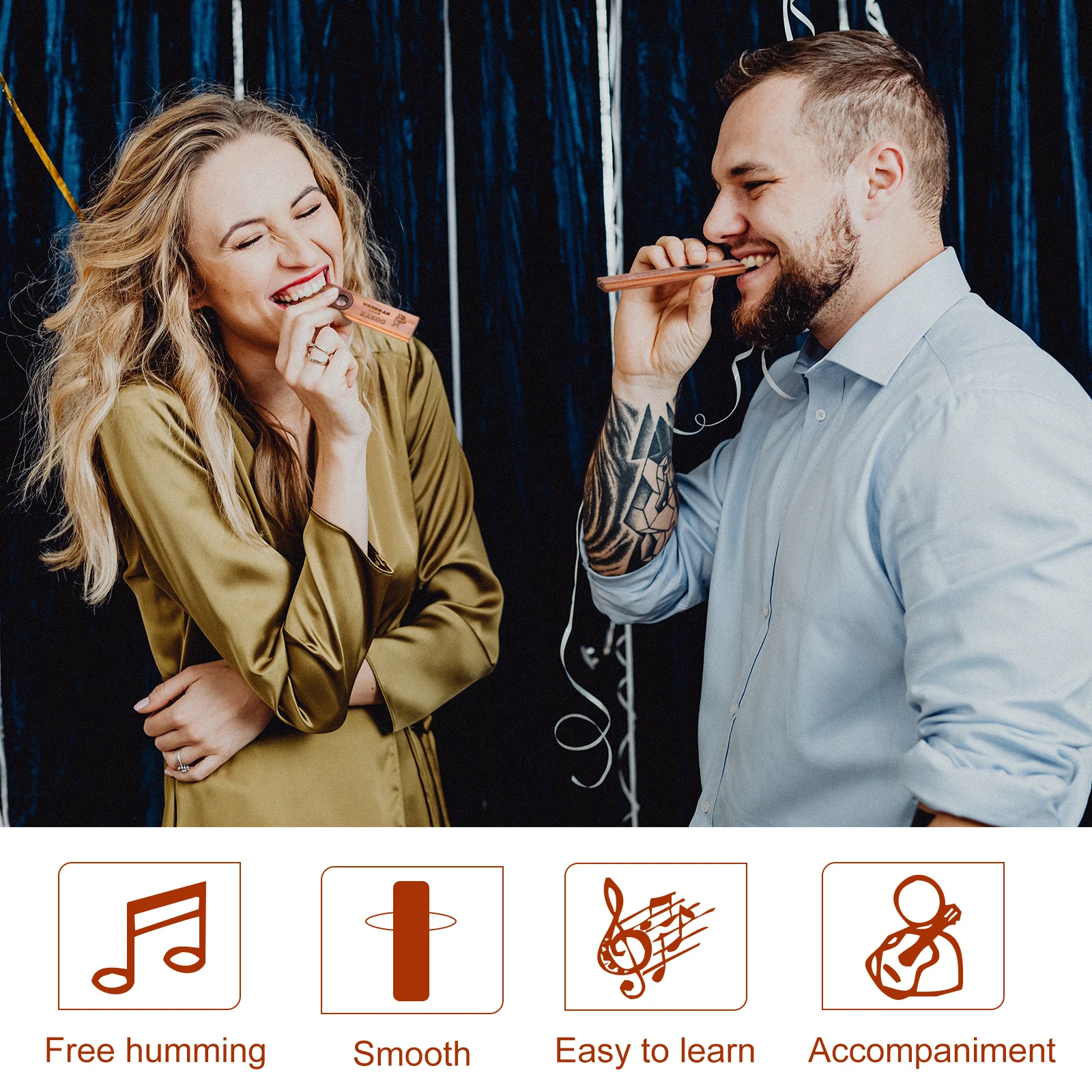 

1 Set Wood Kazoo Flute Premium Natural Wooden Material Long-Lasting Kids Musical Instrument Fun Learning Instruments Partner