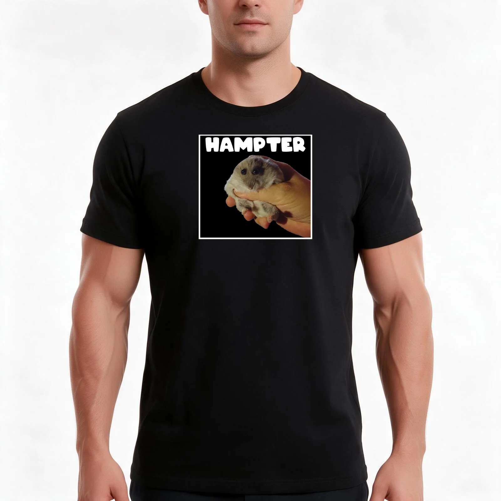 Hampter Meme Hamster T-Shirt Summer Casual Cotton Tee Oversized Streetwear Tops Vintage Graphic Print Loose Fit Short Sleeve