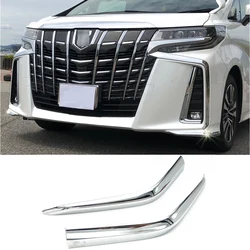 For Toyota Alphard 30 2018 2019 Sport ABS Chrome Front Bumper Corner Protection Strip Cover Trim Decorative Accessories