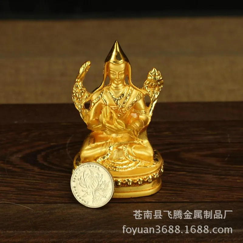 Bronze Gilded Zong Haba Master Figurine, suitable for holding sacred relics