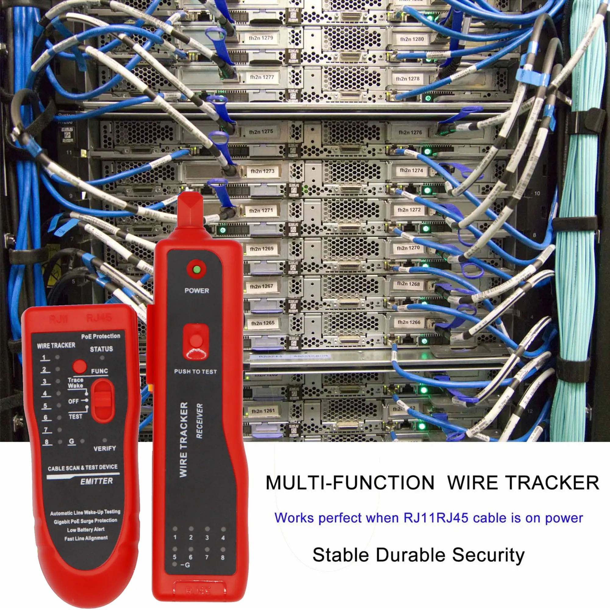 Kebidumei إيثرنت LAN شبكة كابل تستر RJ45 RJ11 LAN خط تستر مكتشف سلك الهاتف المقتفي استقبال أداة الشبكة إصلاح