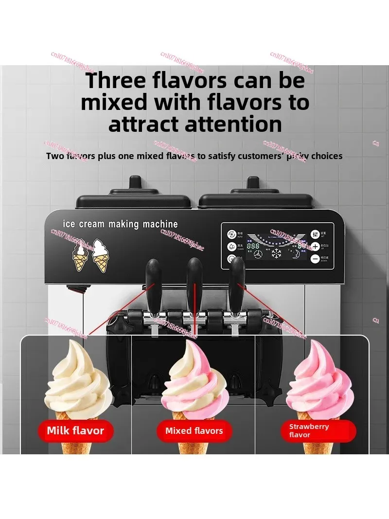 Large Capacity Commercial Desktop Vertical Ice Cream Machine Automatic Sundae Cone Soft Ice Cream Machine